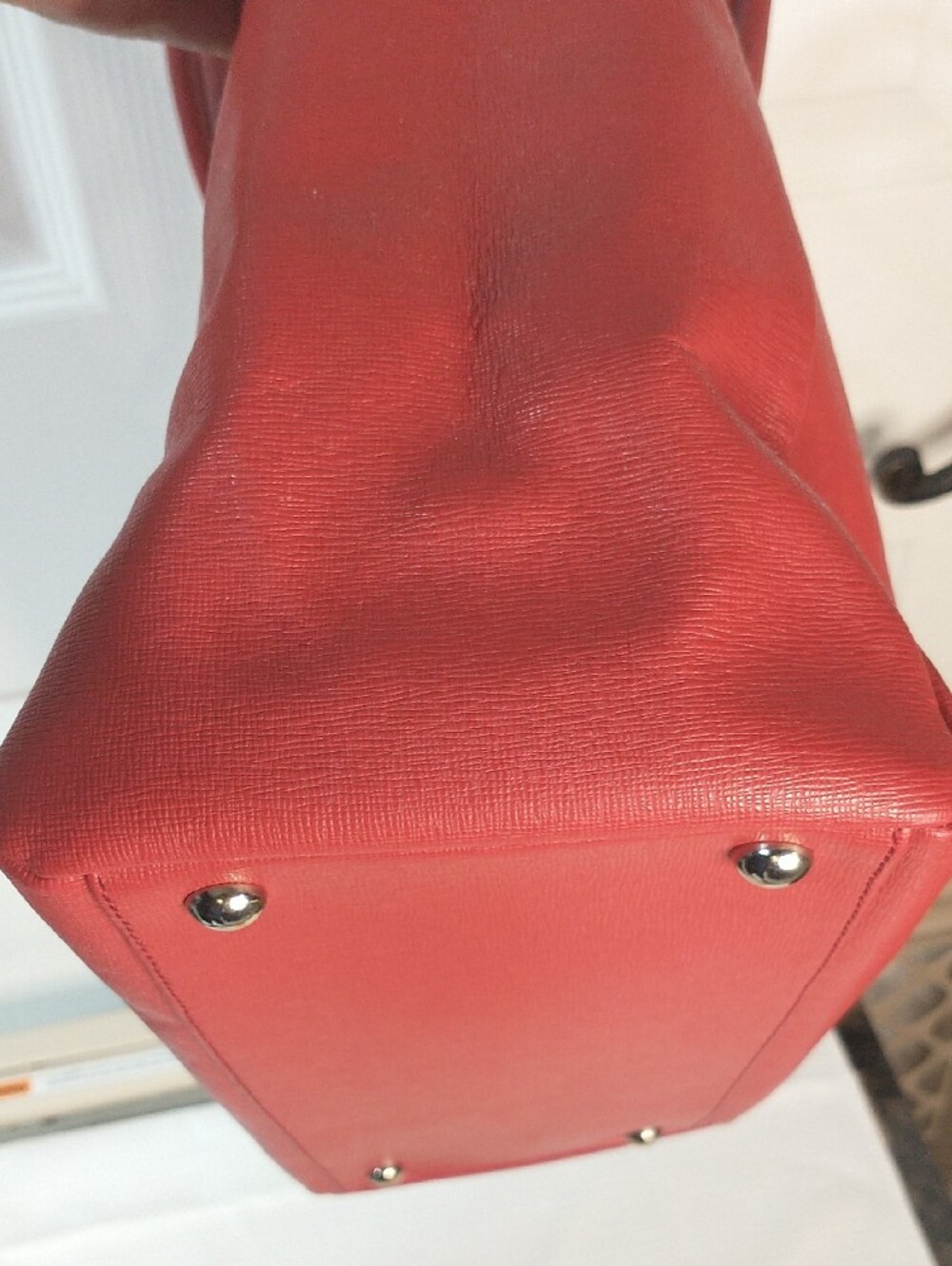Furla Red Saffiano Leather Women's  Tote Bag Excellent Condition - Picture 8 of 15